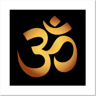 Black Golden Aum Posters and Art